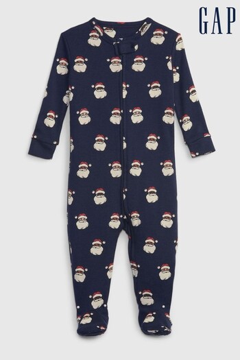 Gap Navy Christmas Santa Sleepsuit (K70433) | £25