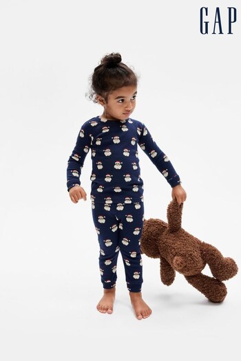Gap Navy Blue Christmas Long Sleeve Toddler Pyjamas (K70446) | £18