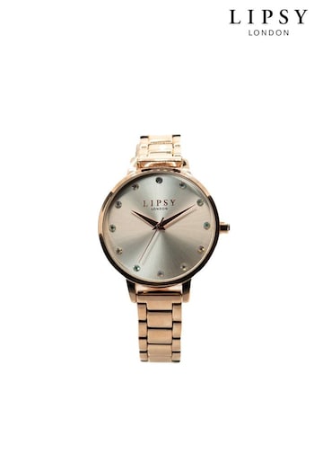 Lipsy Rose Gold Diamante watch (K70463) | £45