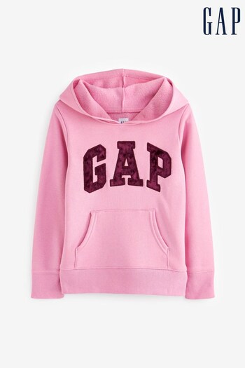 Gap Pink Veour Logo Hoodie (K70474) | £18