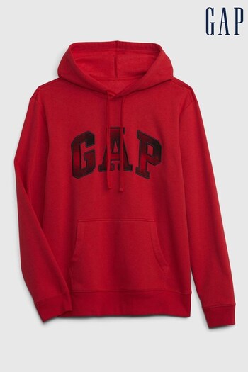 Gap Red Check Arch Logo Hoodie (K70495) | £50