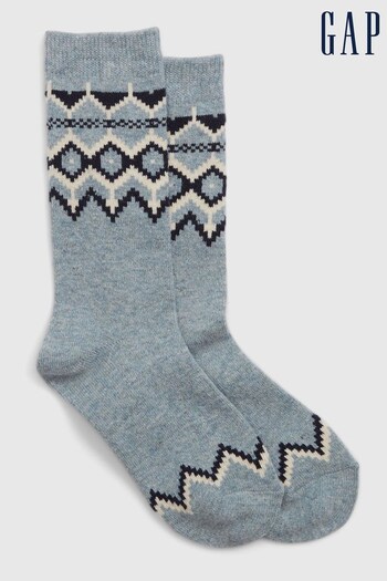 Gap Blue Fair Isle Crew Socks (K70497) | £8