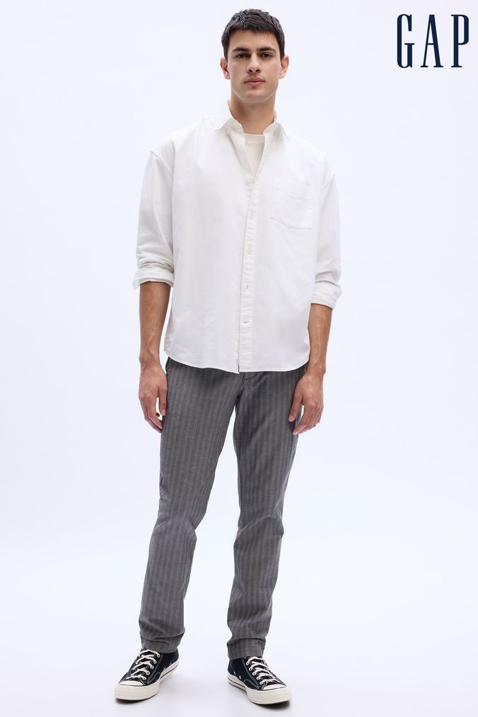 Casual pinstripe on sale trousers mens