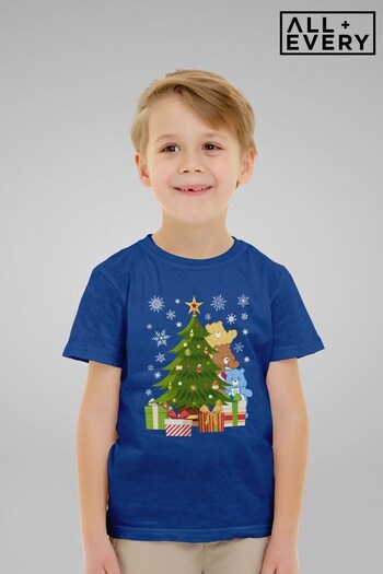 All + Every Royal Blue Care Bears Christmas Behind The Christmas Tree Kids T-Shirt (K70550) | £19