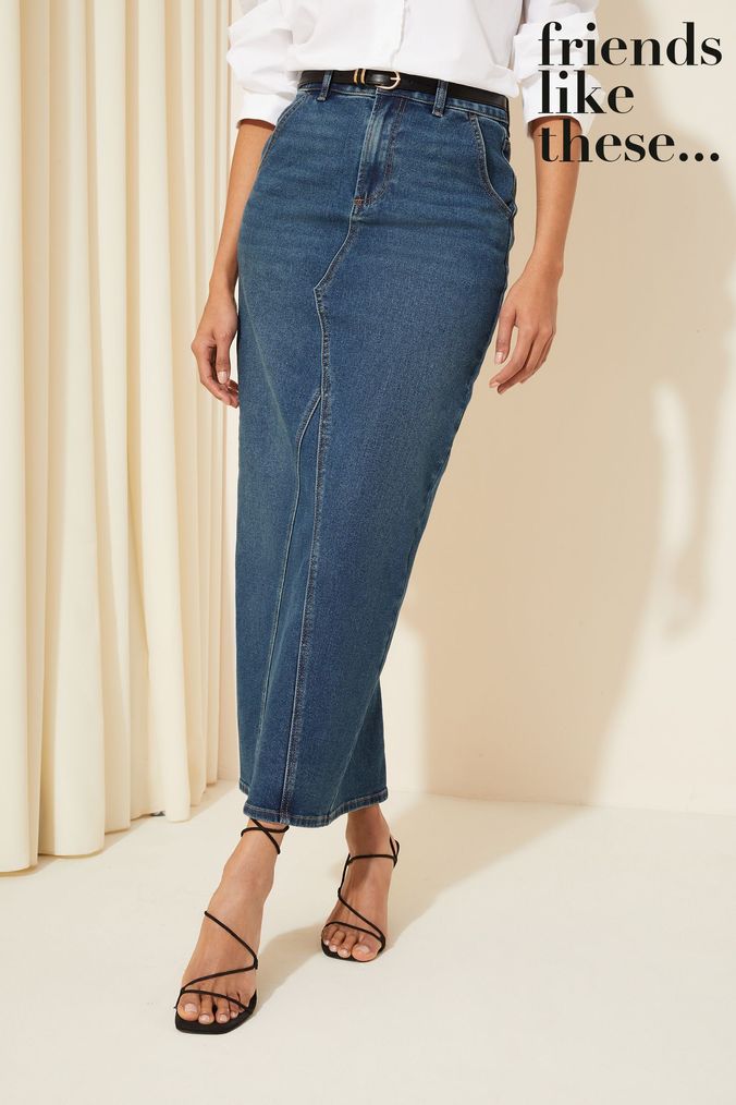 High waisted on sale jean skirt yoga