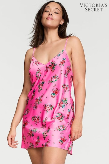 Victoria's Secret Lovely Bouquet Pink Satin Open Back Slip (K70632) | £59