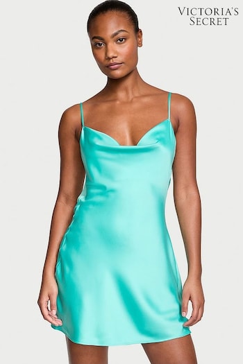 Victoria's Secret Aquarius Blue Pearl Strap Slip Dress (K70636) | £69