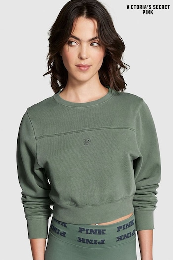 Victoria's Secret PINK Fresh Forest Green Fleece Crewneck Sweatshirt (K70653) | £39