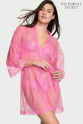 Victoria's Secret Tickled Pink Boho Floral Embroidered Dressing Gown (K70662) | £59