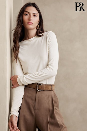 Banana Republic Cream Aleah Boatneck Top (K70673) | £60