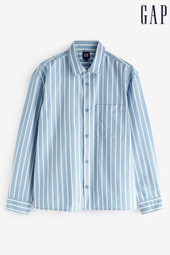 Gap Blue Twill Relaxed Stripe Shirt (K70712) | £40