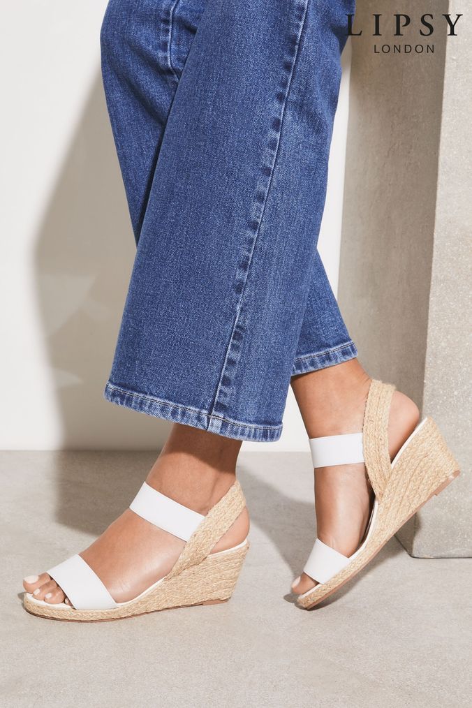 White leather wedge sandals uk cheap