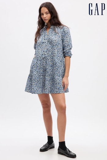 Gap Blue Tiered Mini kleinem Shirtdress (K70811) | £45