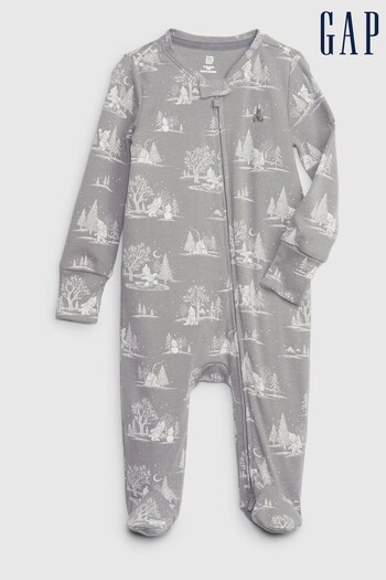 Gap Grey First Favourites Brannan Bear Sleepsuit (K70856) | £20
