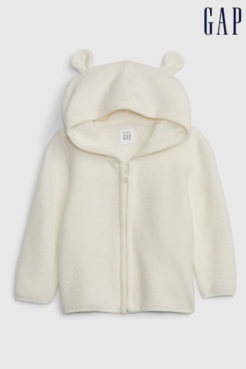 Gap Cream CashSoft Hooded Knit Zip Cardigan (Newborn - 24mths) (K70860) | £25