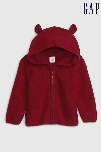 Gap Red CashSoft Hooded Knit Zip Cardigan (Newborn - 24mths) (K70861) | £25