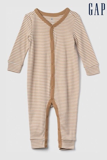 Gap Brown Brannan Bear Long Sleeve Baby Sleepsuit (Newborn - 24mths) (K70865) | £20
