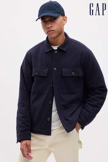 Gap Navy Blue Fleece Lined Front Pocket Jacket (K70869) | £65