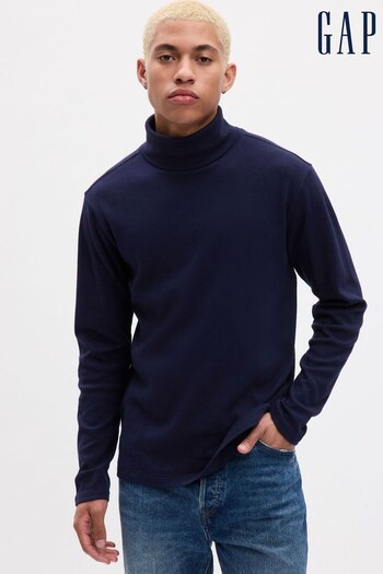 Gap Blue Knit Turtle Neck Long Sleeve T-Shirt (K70872) | £35