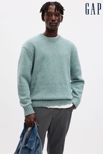Gap Sage Green Recycled Donegal Crew Neck Jumper (K70876) | £55