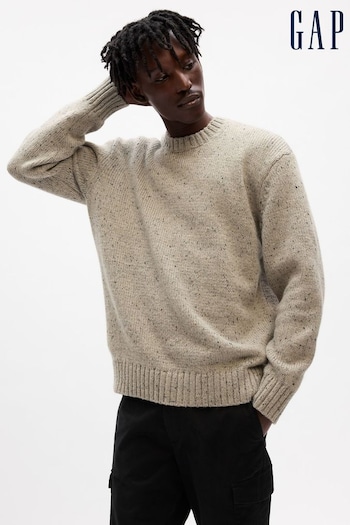 Gap Beige Recycled Donegal Crew Neck Jumper (K70878) | £55