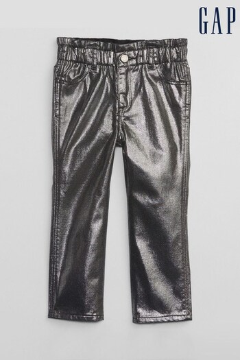 Gap Silver Metallic Paperbag Washwell Jeans (K70948) | £25