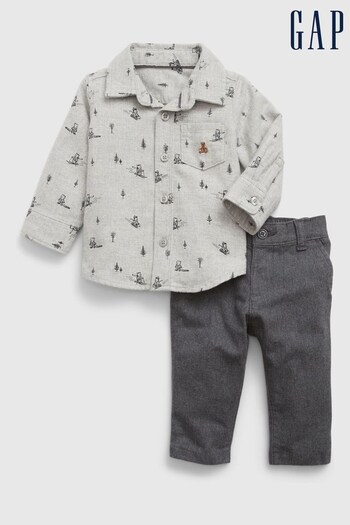 Gap Grey Brannan Bear Baby Outfit Set (Newborn - 24mths) (K70971) | £18