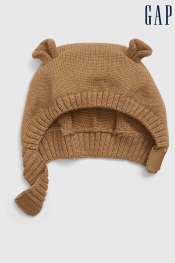 Gap Brown Knit CashSoft Bear Hat (K70981) | £18