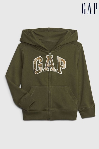 Gap Green Camo Logo Zip Up Hoodie (K70994) | £20