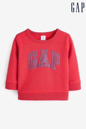 Gap Red and Blue Crew Neck Logo Sweatshirt (12mths-5yrs) (K70995) | £15