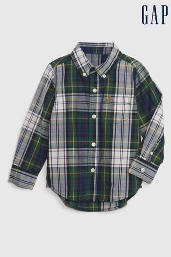 Gap Green Organic Cotton Tartan Flannel Long Sleeve Shirt (K71009) | £18