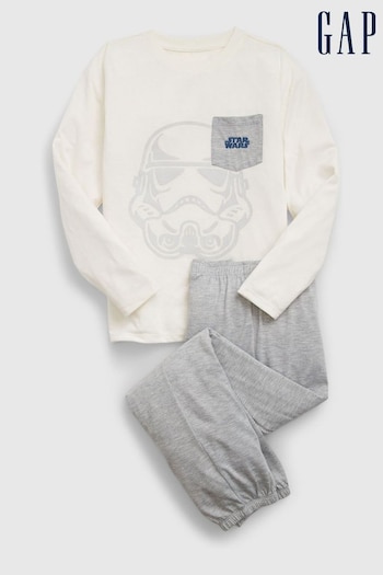 Gap White Star Wars Long Sleeve Pyjama Set (6-13yrs) (K71024) | £35