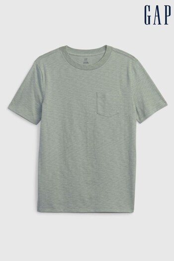Gap Green Organic Cotton Pocket Short Sleeve Crew Neck T-Shirt (4-13yrs) (K71034) | £8