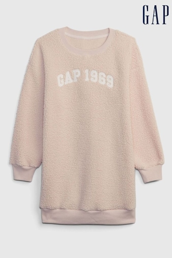 Gap Pink 1969 Arch Logo Sherpa Sweat Dress (K71065) | £30