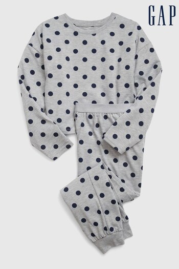 Gap Grey Print Long Sleeve Crew Neck Pyjama Set (6-13yrs) (K71071) | £30