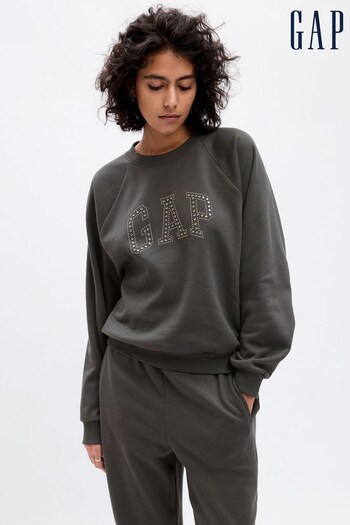 Gap Grey Vintage Soft Arch Logo Crew Sweatshirt (K71181) | £40