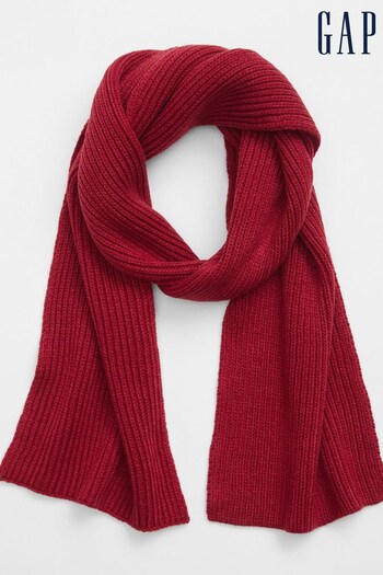 Gap Red Ribbed Cotton Scarf (K71195) | £25
