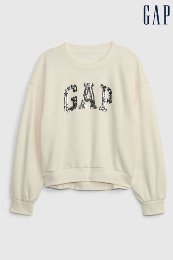 Gap Cream Sequin Arch Logo Sweatshirt (4-13yrs) (K71218) | £25