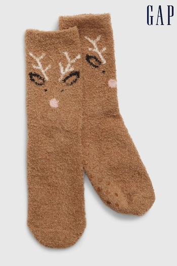 Gap Brown Cosy Fluffy Crew Socks (K71238) | £4