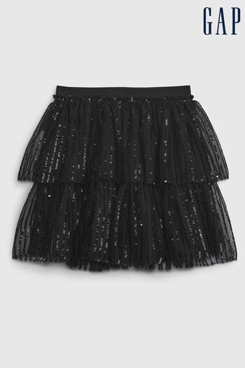 Gap Black Tulle Sequin Tiered Skirt (K71239) | £35