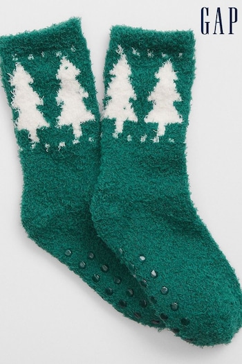 Gap Green Christmas Fluffy Socks (K71256) | £3