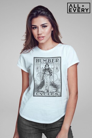 All + Every White History Of Advertising Humber Cycles Vintage Poster Women's T-Shirt (K71296) | £23
