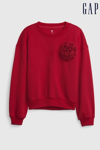Gap Red Rosette Crew Neck Long Sleeve Sweatshirt (4-13yrs) (K71348) | £25