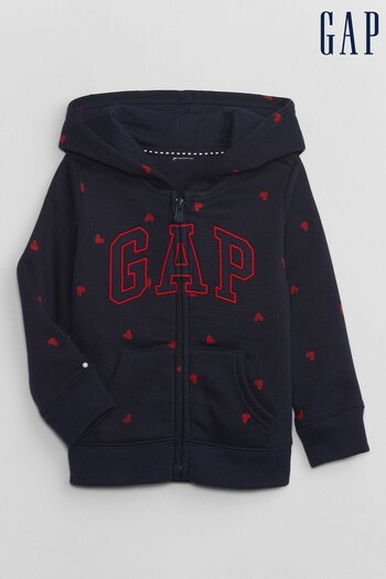 Gap Navy Logo Heart Zip Through Hoodie (K71483) | £20