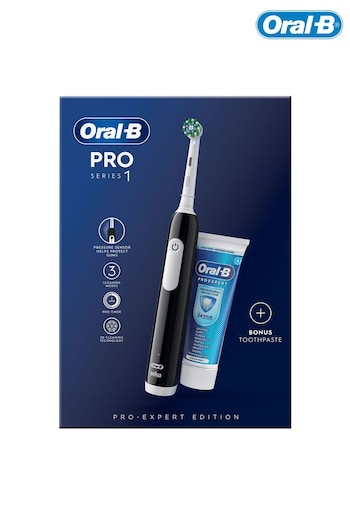 Oral-B Pro Series 1 Black Electric Toothbrush + Toothpaste, Designed By Braun (K71688) | £35