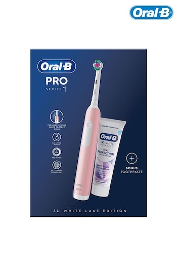Oral-B Pro Series 1 Pink Electric Toothbrush + Toothpaste, Designed By Braun (K71689) | £35