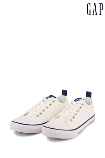 Gap White Houston Low Top Canvas Trainers (K71779) | £45
