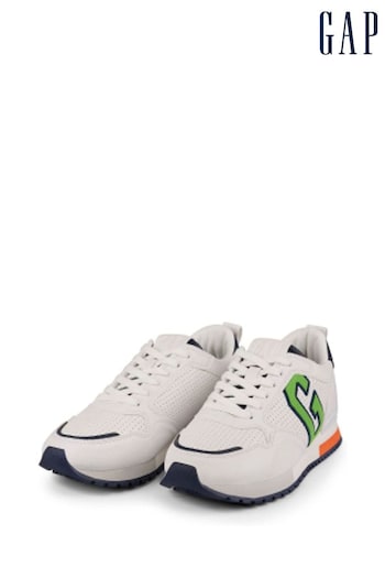 Gap White and Green New York Low Top Trainers (K71782) | £70