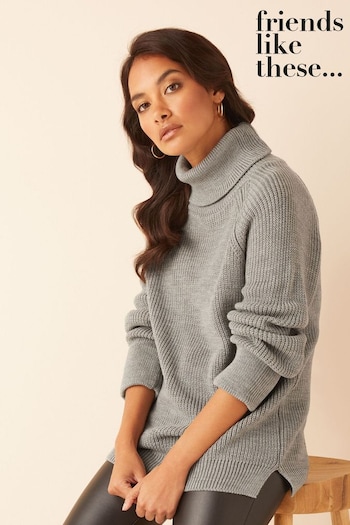Chocolate & Sweets Grey Petite Roll Neck Jumper (K71818) | £38