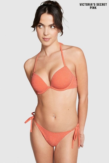 Victoria's Secret PINK Deep Coral Orange Tie Side Bikini Bottom (K71826) | £30